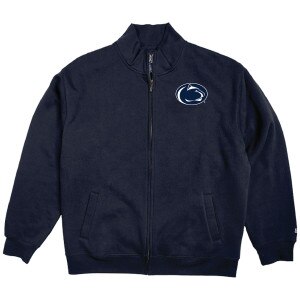 navy full zip cadet jacket with Penn State Athletic Logo on left chest